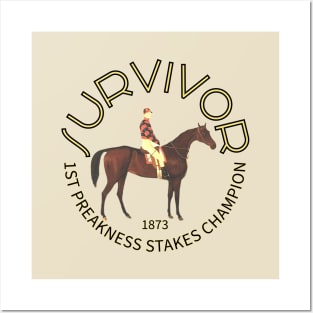 Survivor 1873 1st Preakness Champion horse racing design Posters and Art